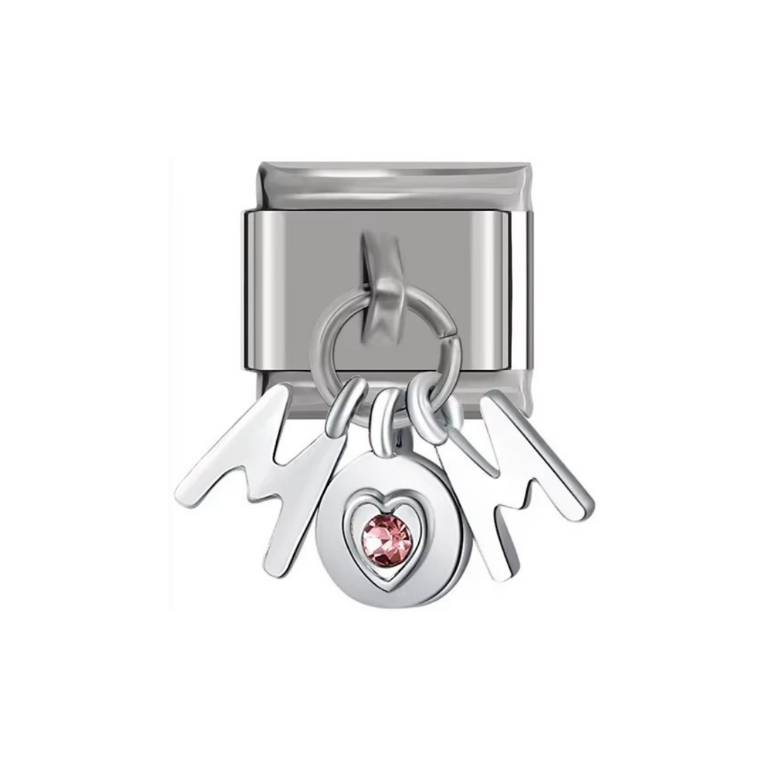 Mom Heart Dangle Charm - Jewellux