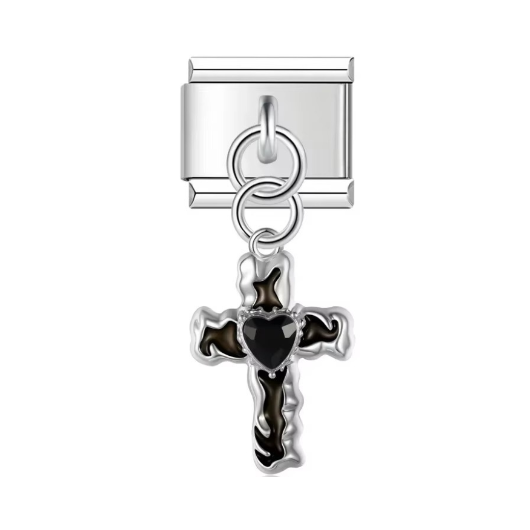 Midnight Faith Cross Dangle Charm