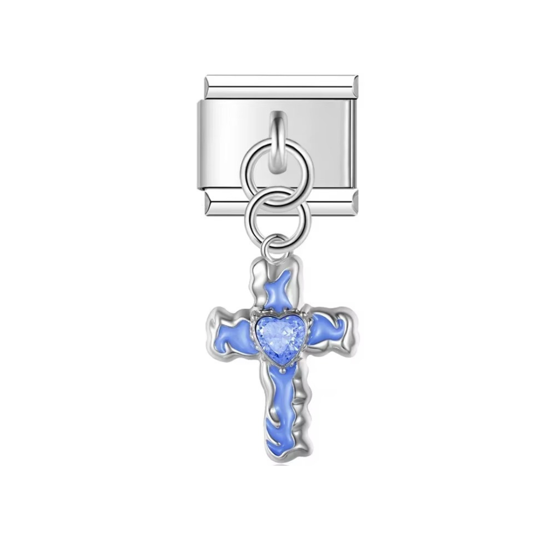 Azure Faith Cross Dangle Charm