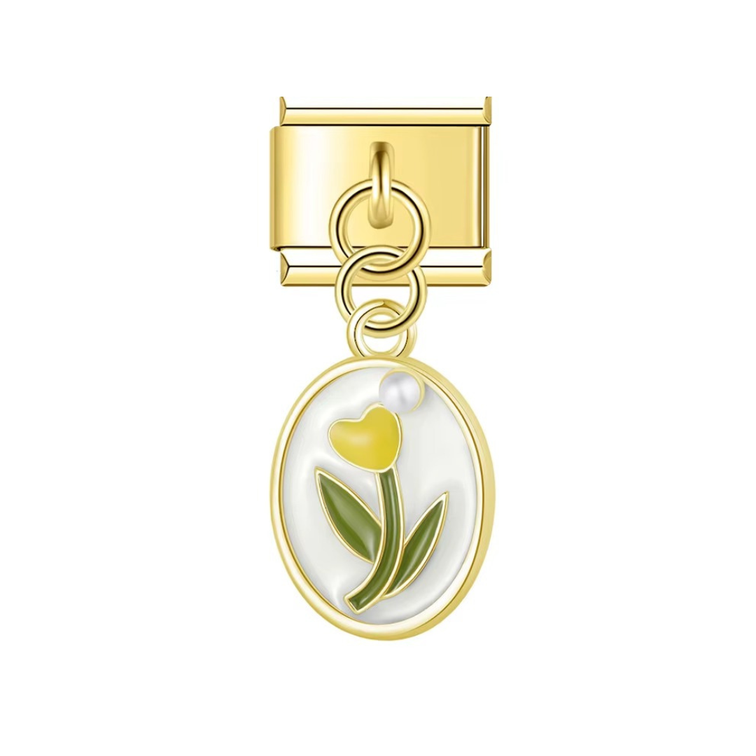Golden Sunshine Bloom Dangle Charm