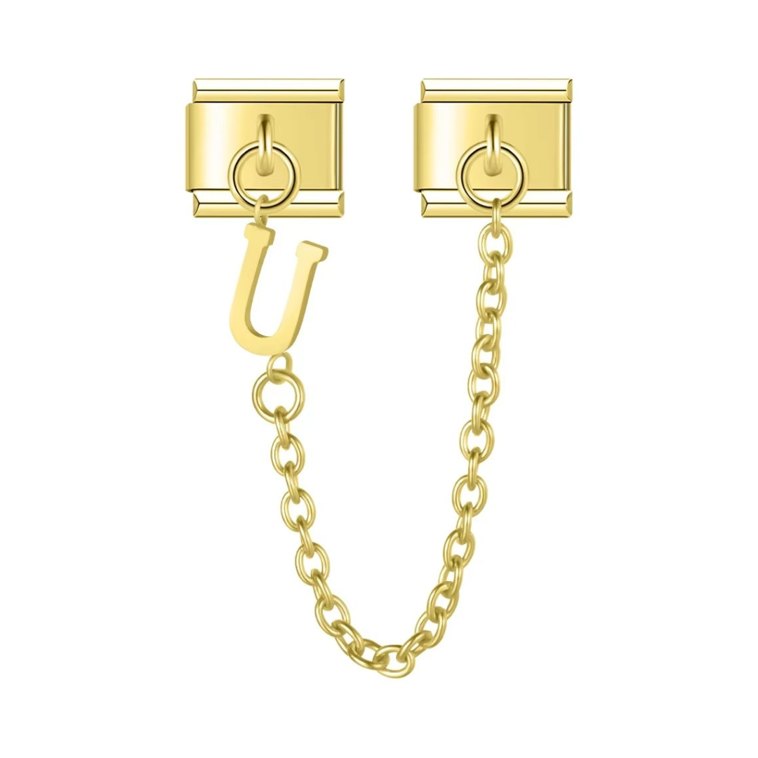 Gold Alphabet Chain Charm - Jewellux