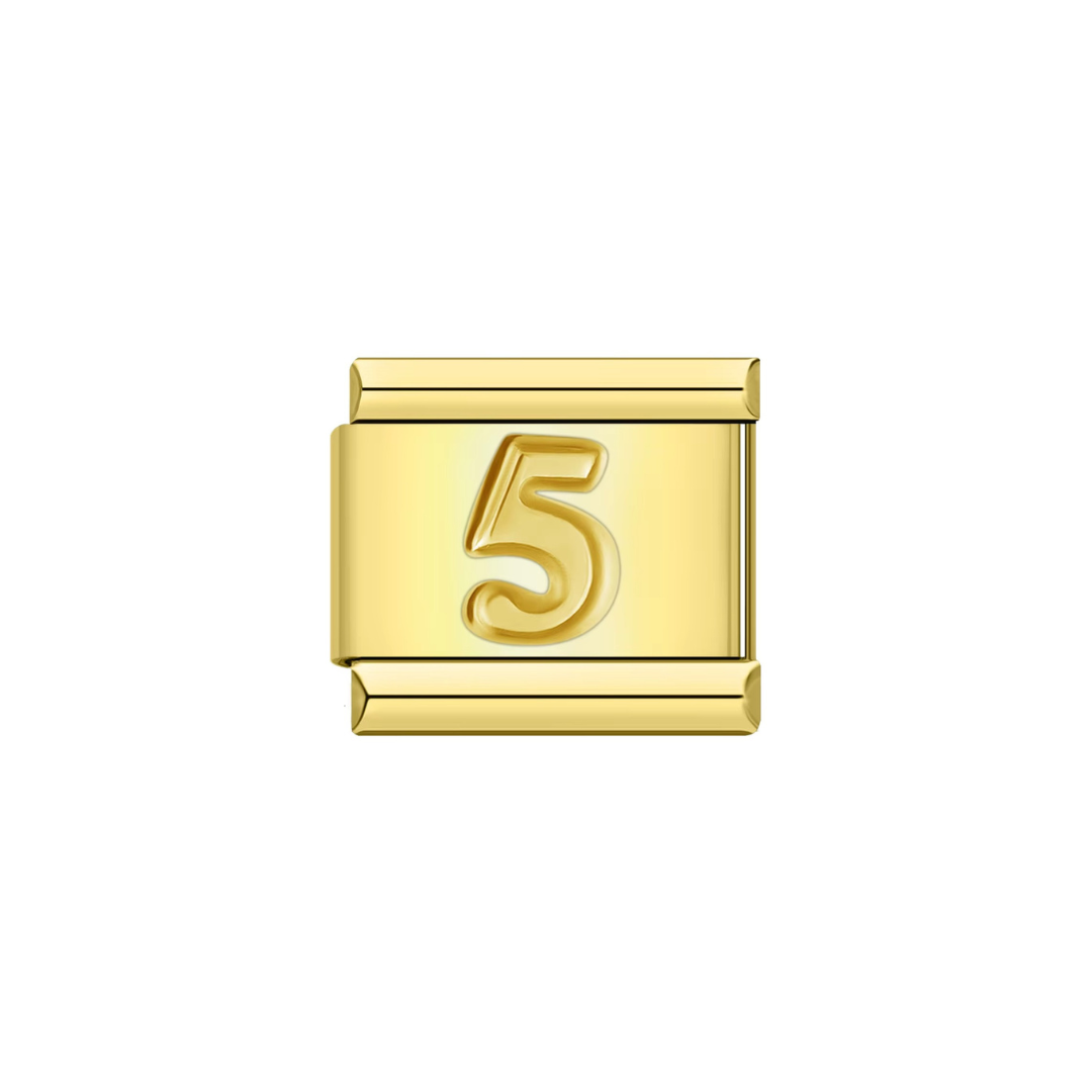Golden Number Charm - Jewellux