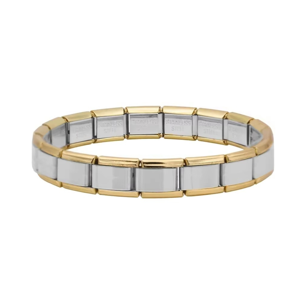 2-Tone Elegance Silver & Gold Italian Bracelet - Jewellux