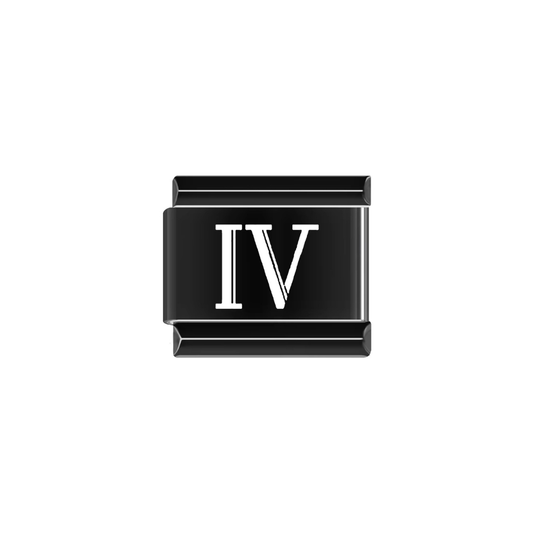 Black Roman Numerals Charm - Jewellux