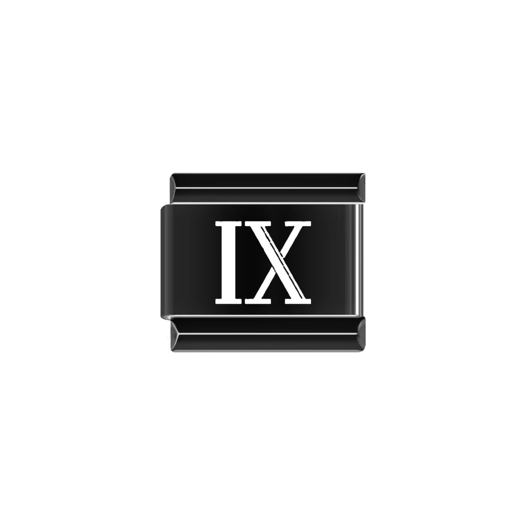 Black Roman Numerals Charm - Jewellux