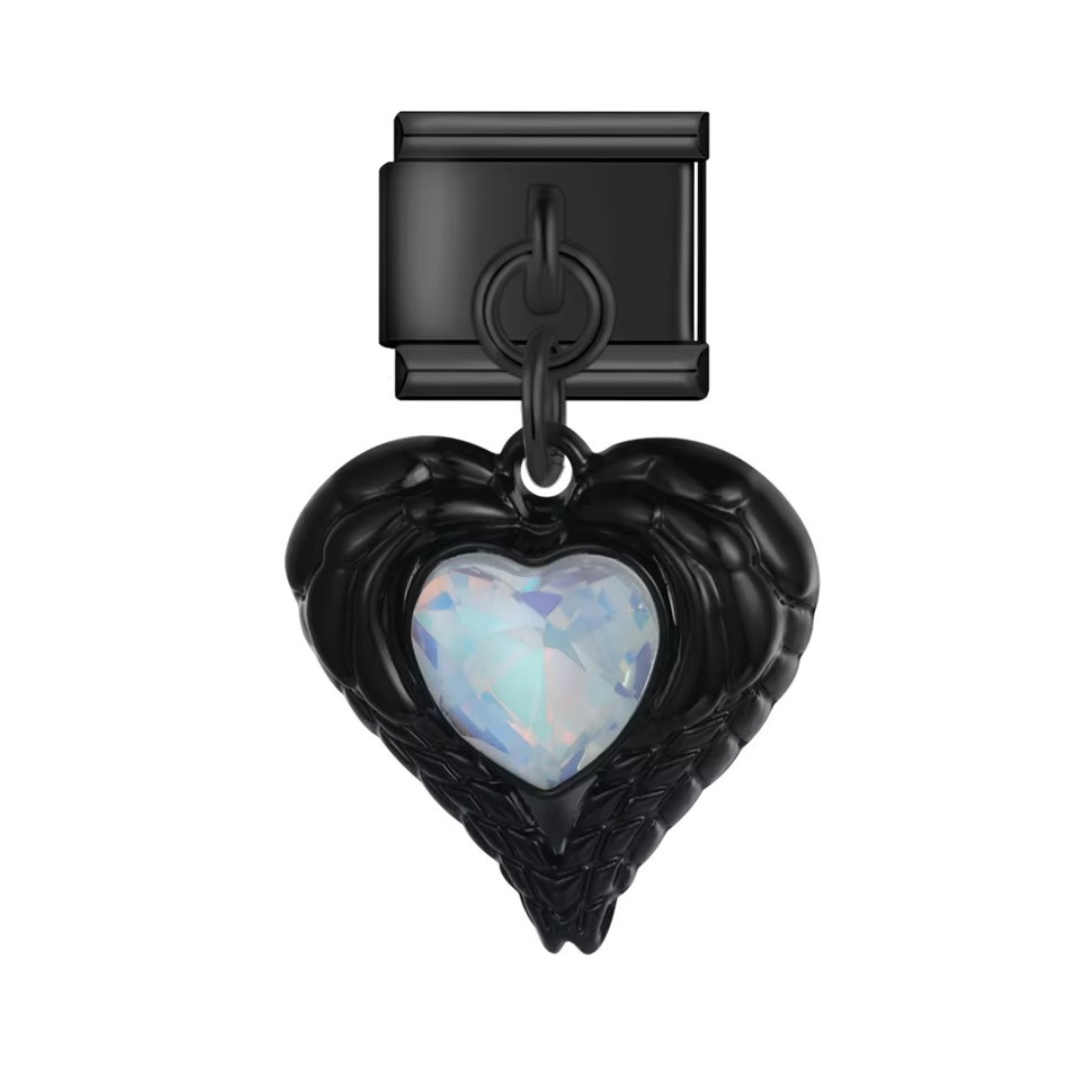 Guardian Angel Heart Dangle Charm - Jewellux
