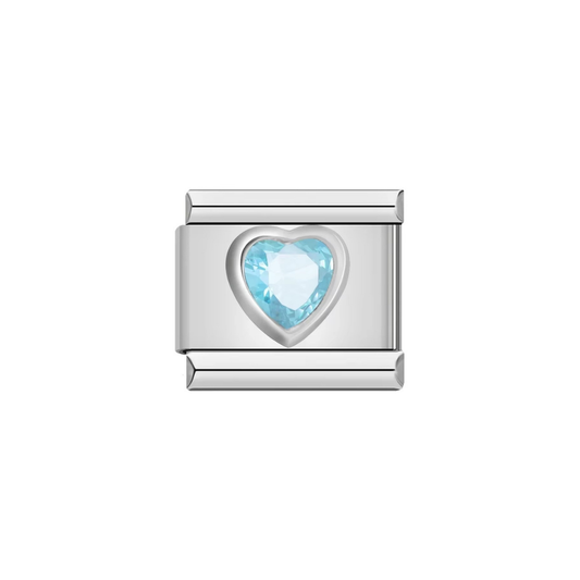 March Birthstone Silver Charm - Jewellux