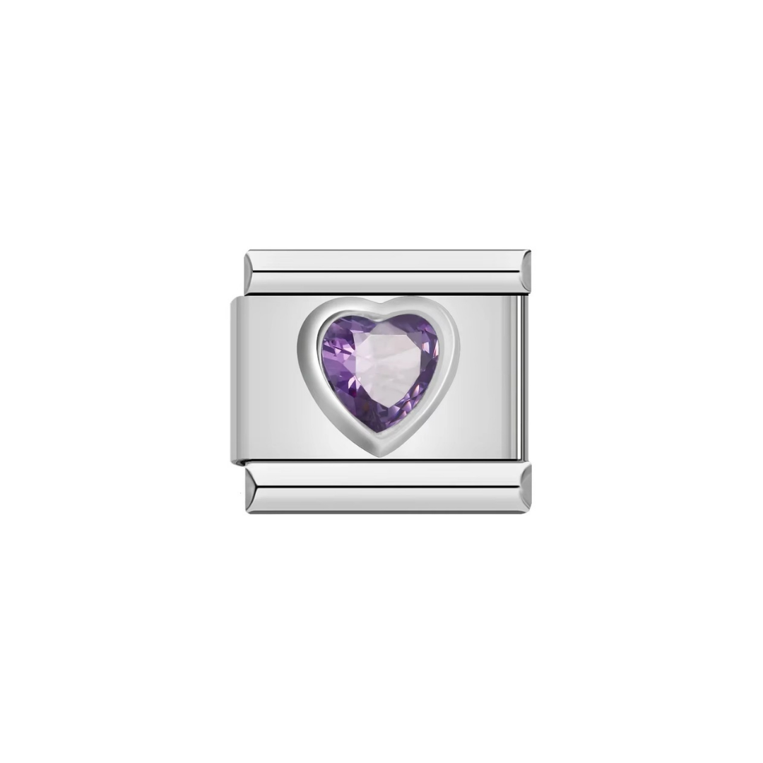 February Birthstone Silver Charm - Jewellux