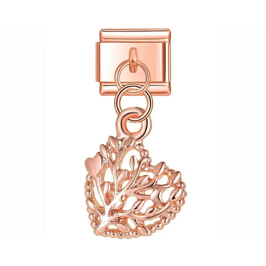 Rose Gold Tree of Hearts Dangle Charm - Jewellux