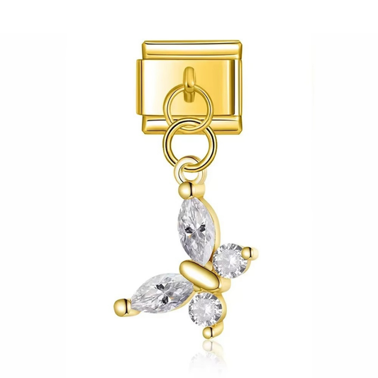Gold Butterfly Dangle Charm - Jewellux