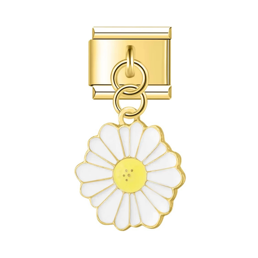 Golden Daisy Dangle Charm - Jewellux