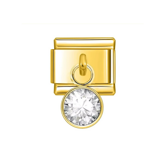 Gold Dangle April Birthstone Charm - Jewellux