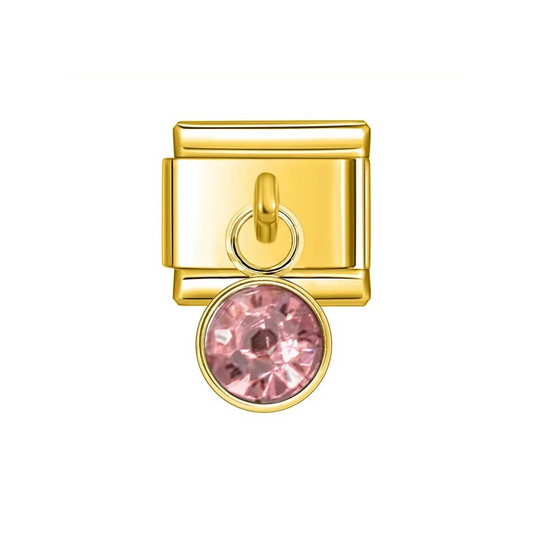 Gold Dangle October Birthstone Charm - Jewellux