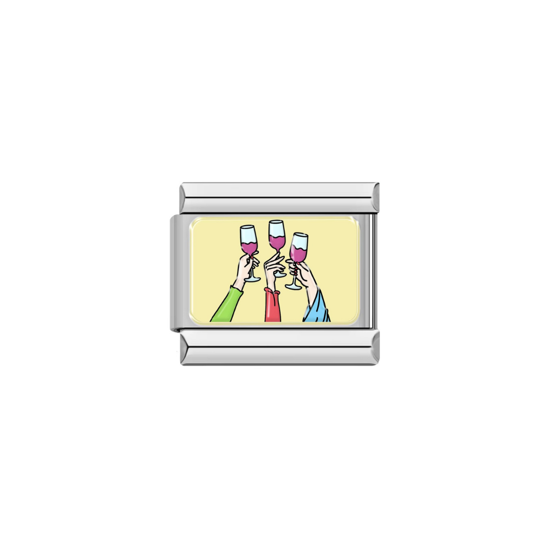 Cheers to Us Celebration Charm