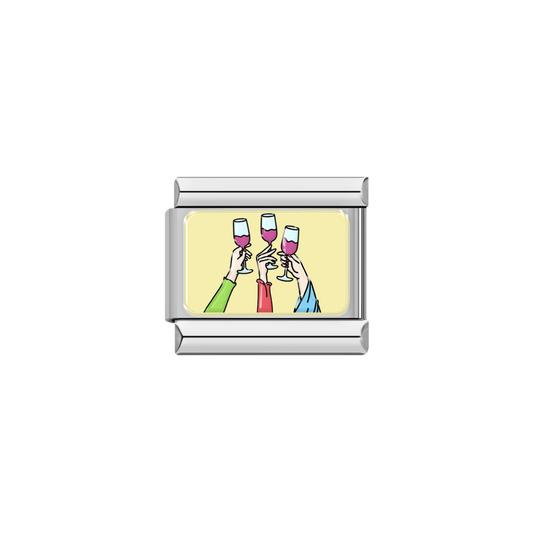Cheers to Us Celebration Charm