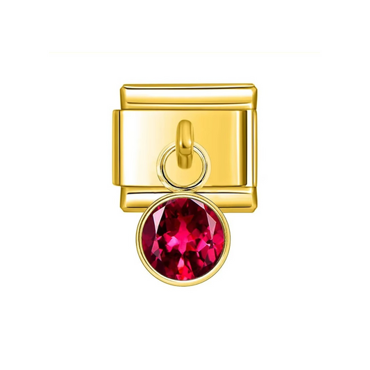 Gold Dangle January Birthstone Charm - Jewellux