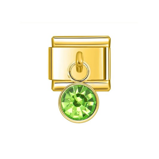 Gold Dangle August Birthstone Charm - Jewellux