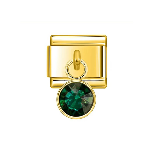 Gold Dangle May Birthstone Charm - Jewellux