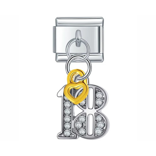 Golden 18 Sparkle Dangle Charm