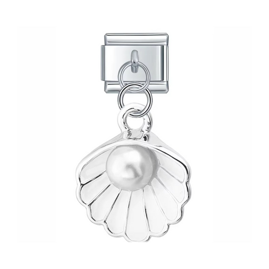 White Ocean Treasure Pearl Dangle Charm