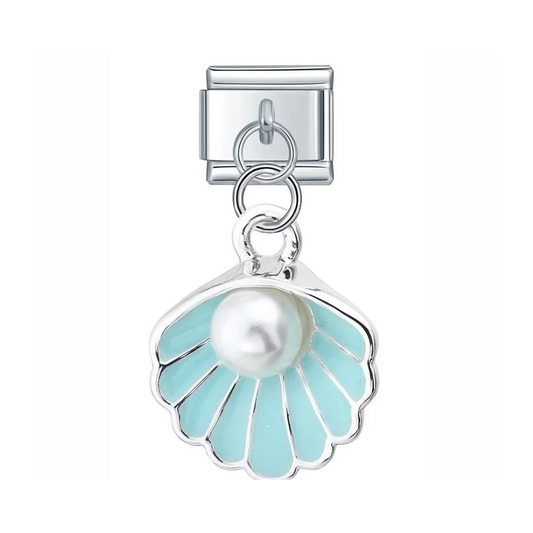 Aqua Ocean Treasure Pearl Dangle Charm