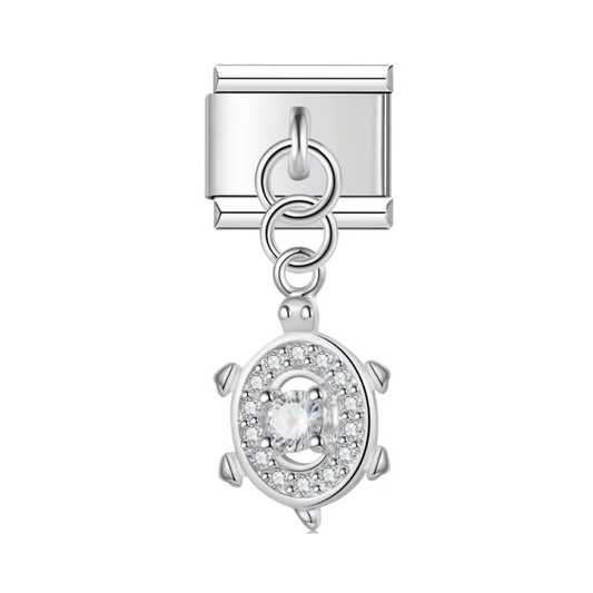 Silver Turtle Dangle Charm - Jewellux