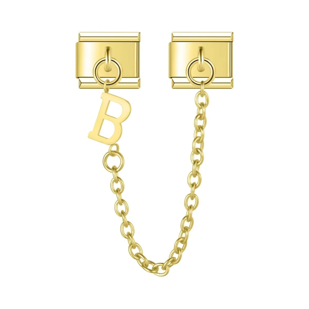 Gold Alphabet Chain Charm - Jewellux