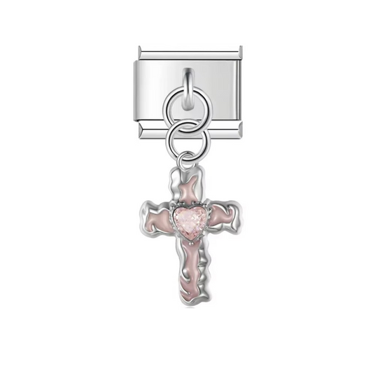Blush Faith Cross Dangle Charm