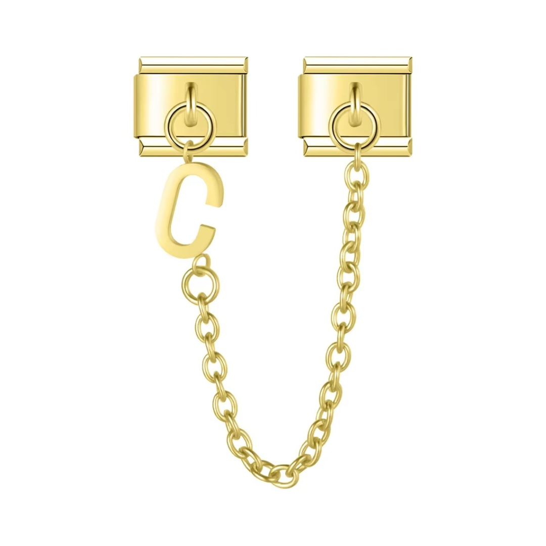 Gold Alphabet Chain Charm - Jewellux