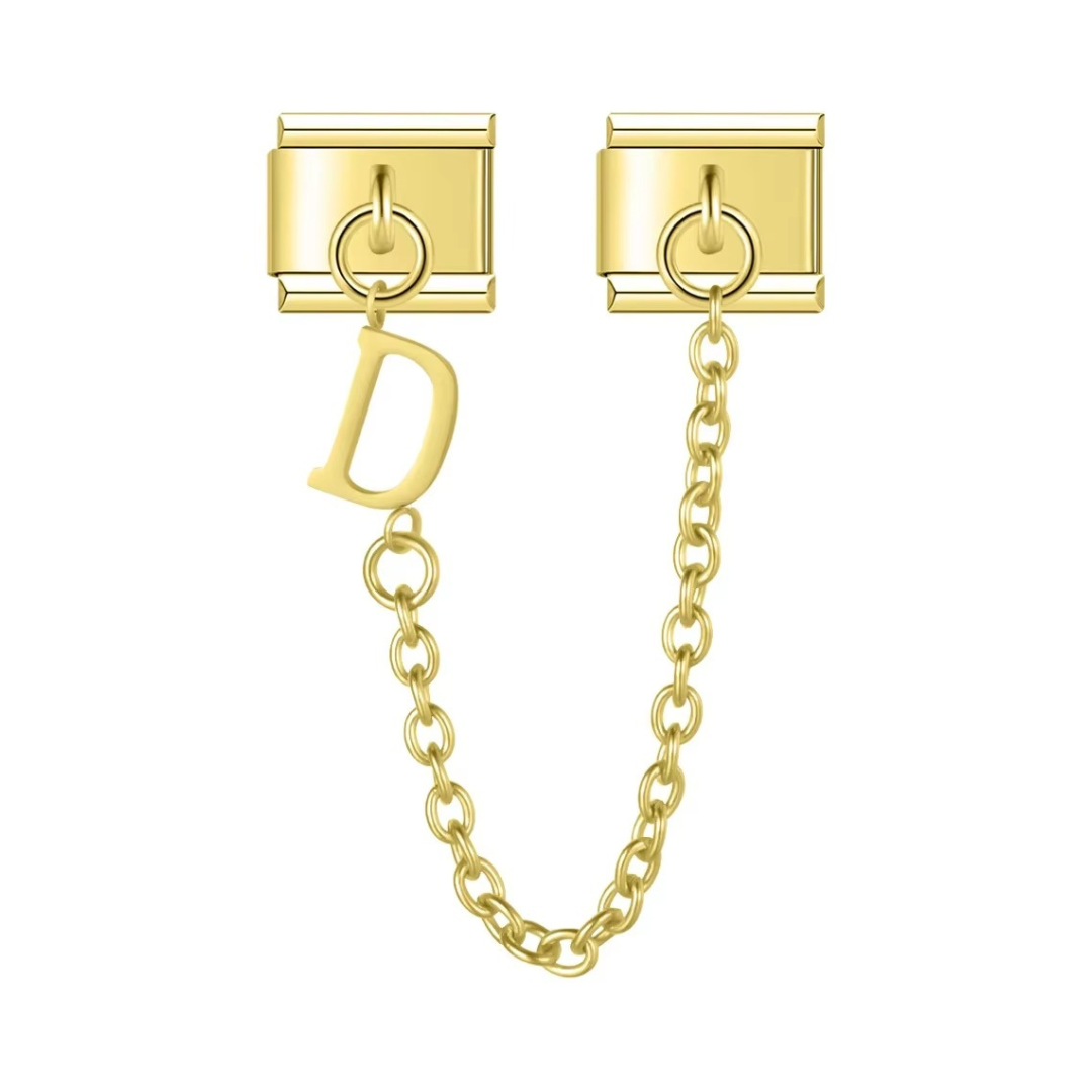 Gold Alphabet Chain Charm - Jewellux
