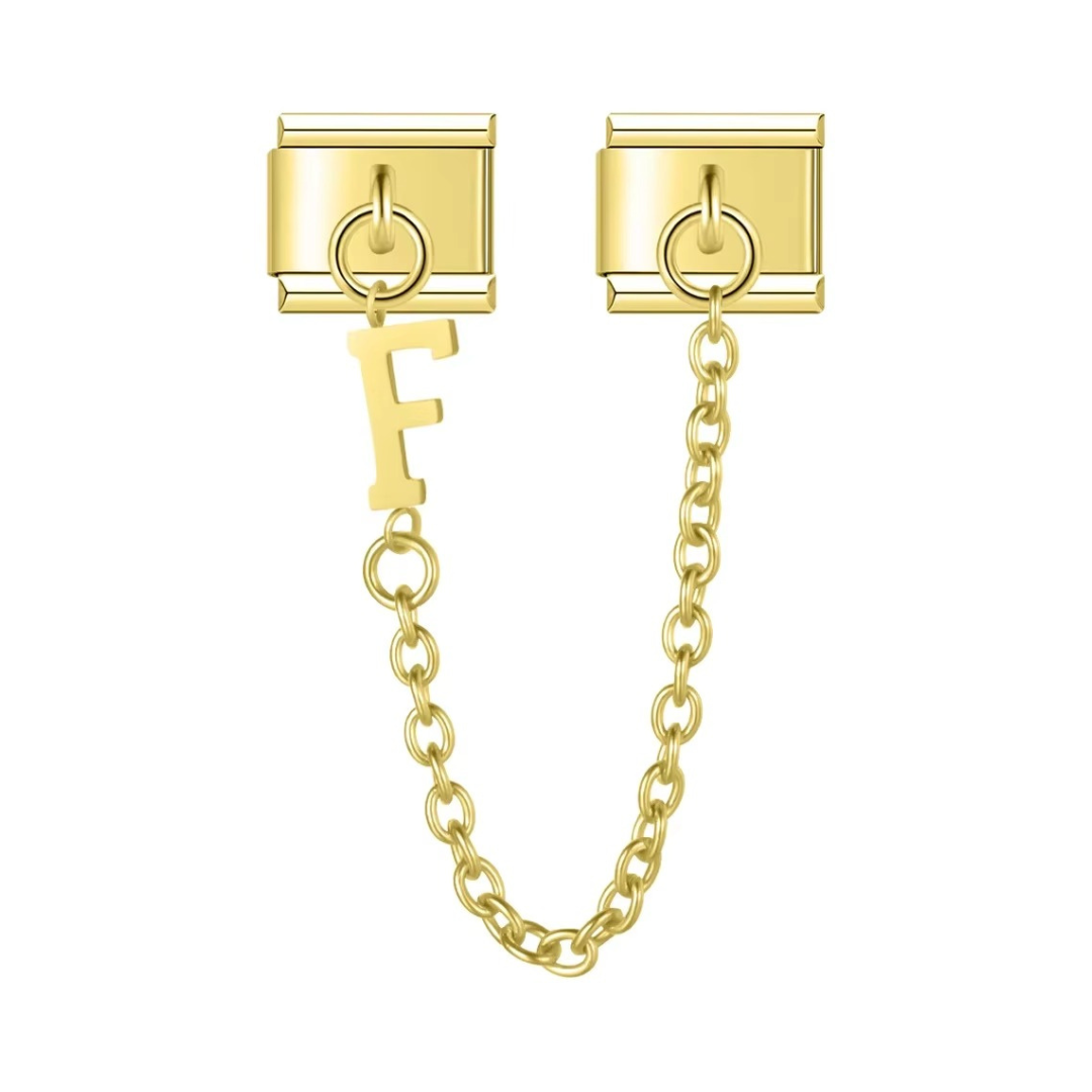 Gold Alphabet Chain Charm - Jewellux