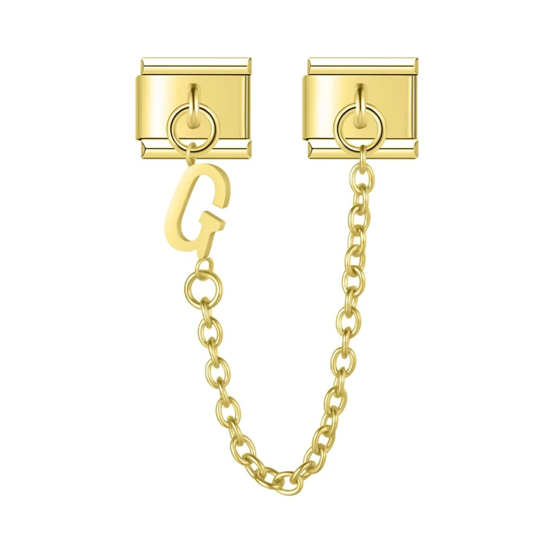 Gold Alphabet Chain Charm - Jewellux