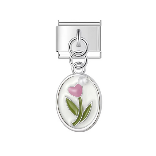 Pink Petal Bloom Dangle Charm