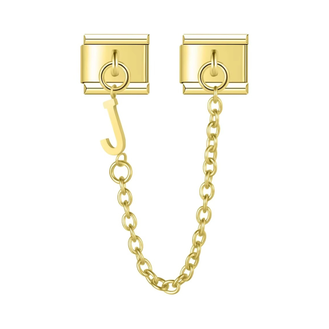 Gold Alphabet Chain Charm - Jewellux