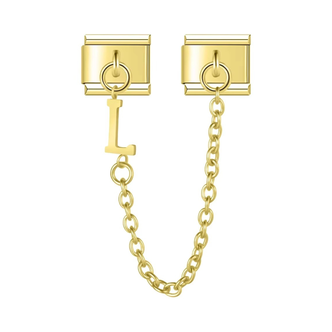 Gold Alphabet Chain Charm - Jewellux