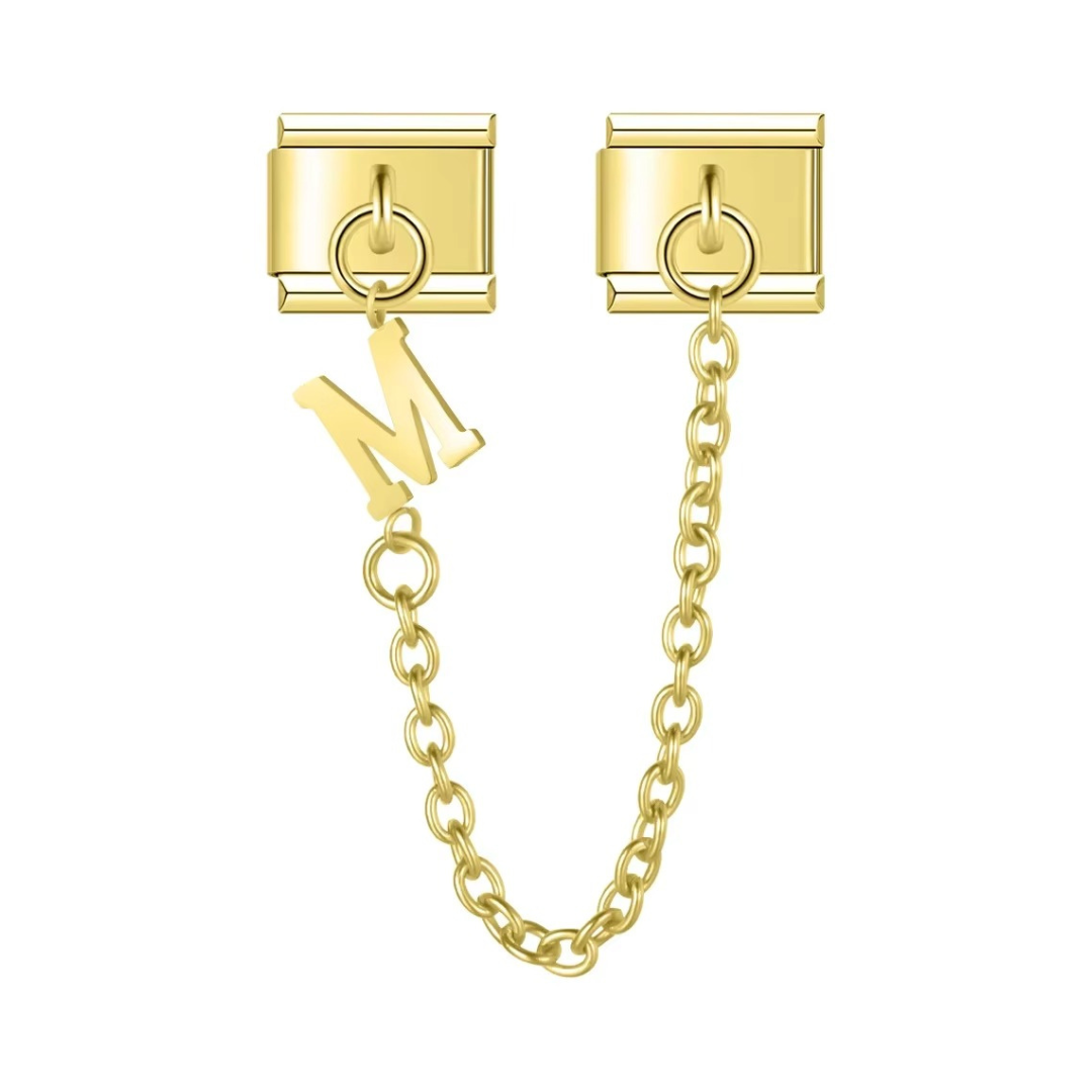 Gold Alphabet Chain Charm - Jewellux
