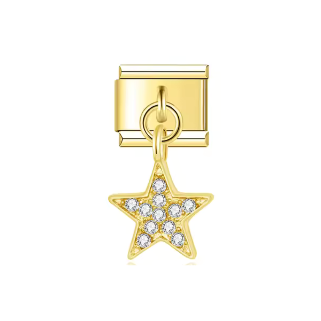 Golden Star Shine Dangle Charm