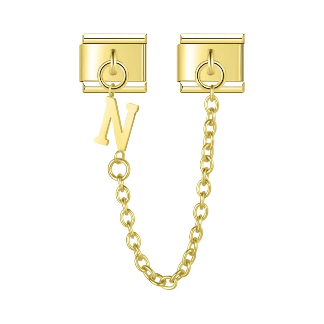 Gold Alphabet Chain Charm - Jewellux