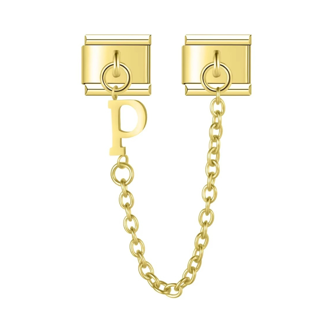 Gold Alphabet Chain Charm - Jewellux