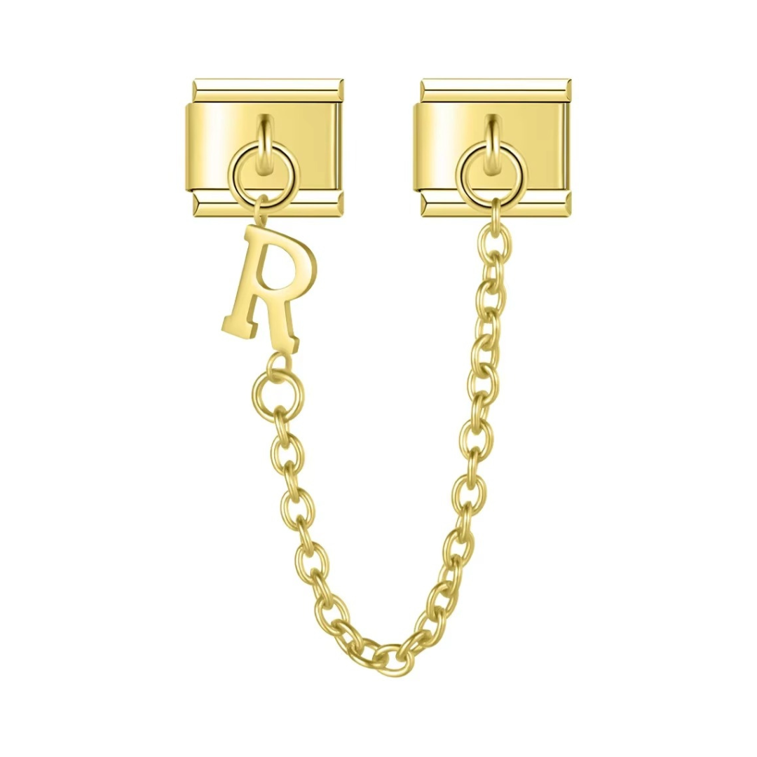 Gold Alphabet Chain Charm - Jewellux