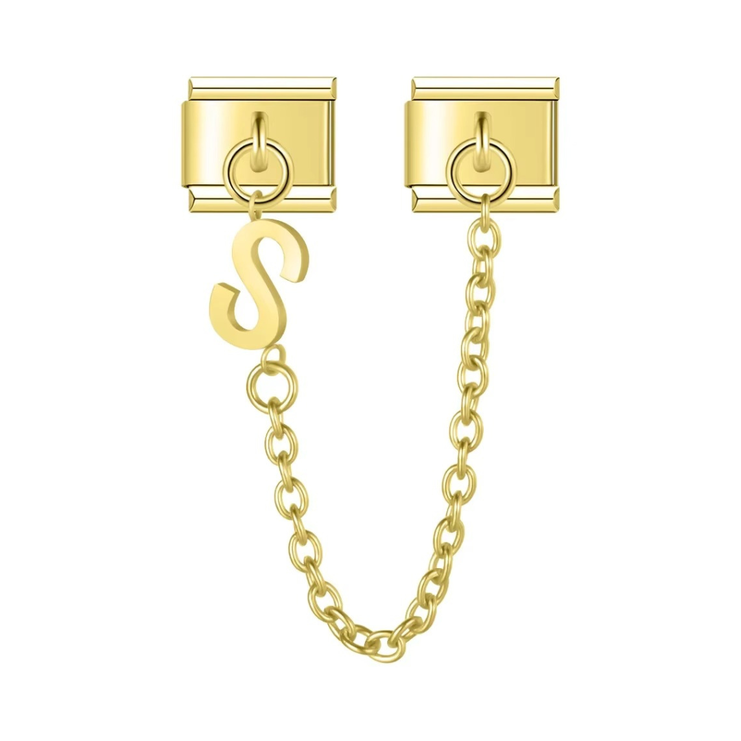 Gold Alphabet Chain Charm - Jewellux