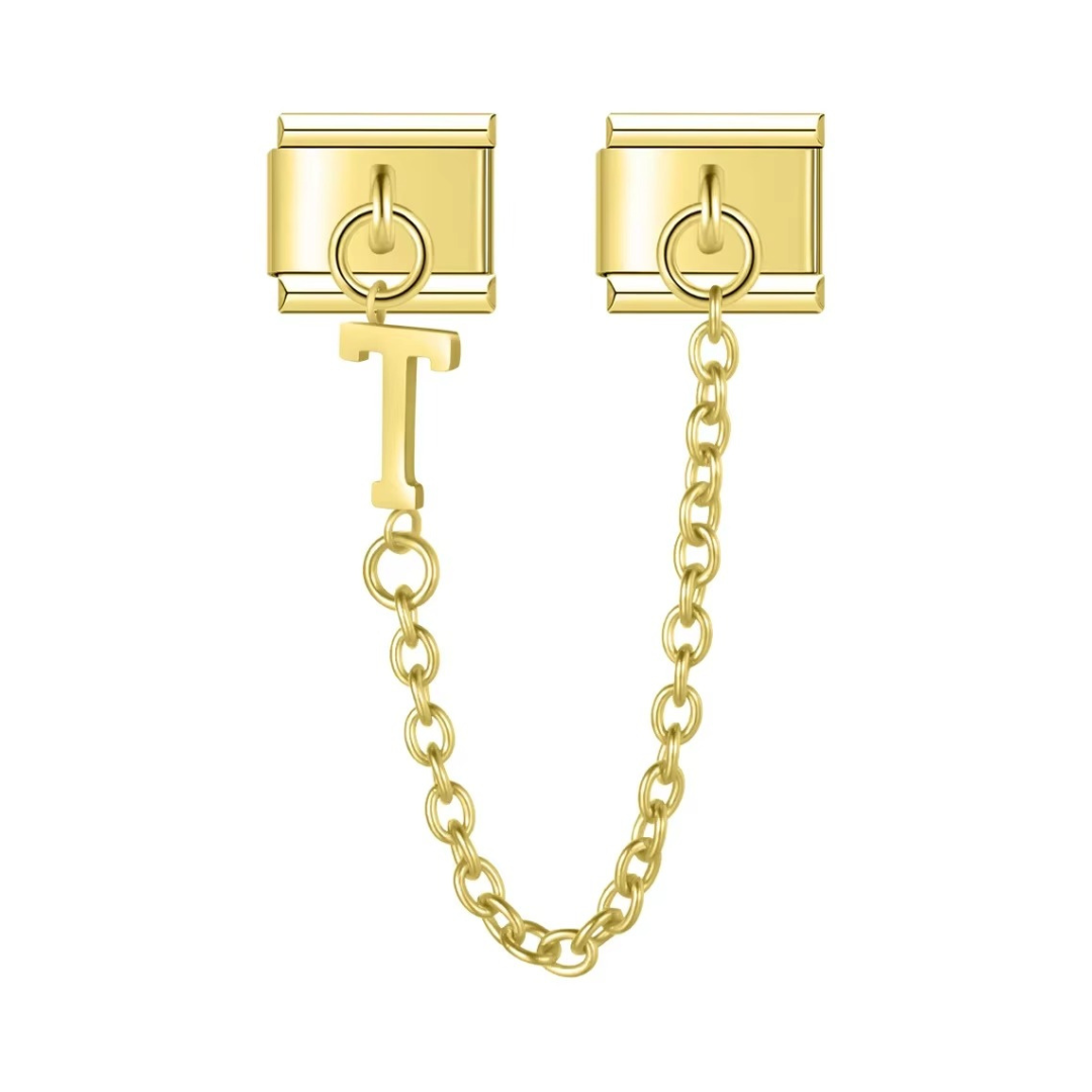 Gold Alphabet Chain Charm - Jewellux