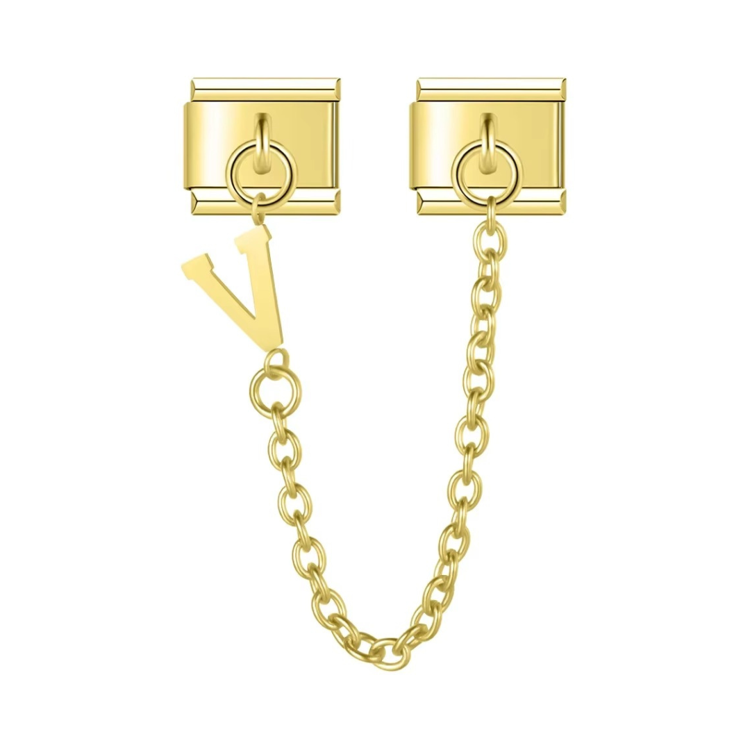 Gold Alphabet Chain Charm - Jewellux
