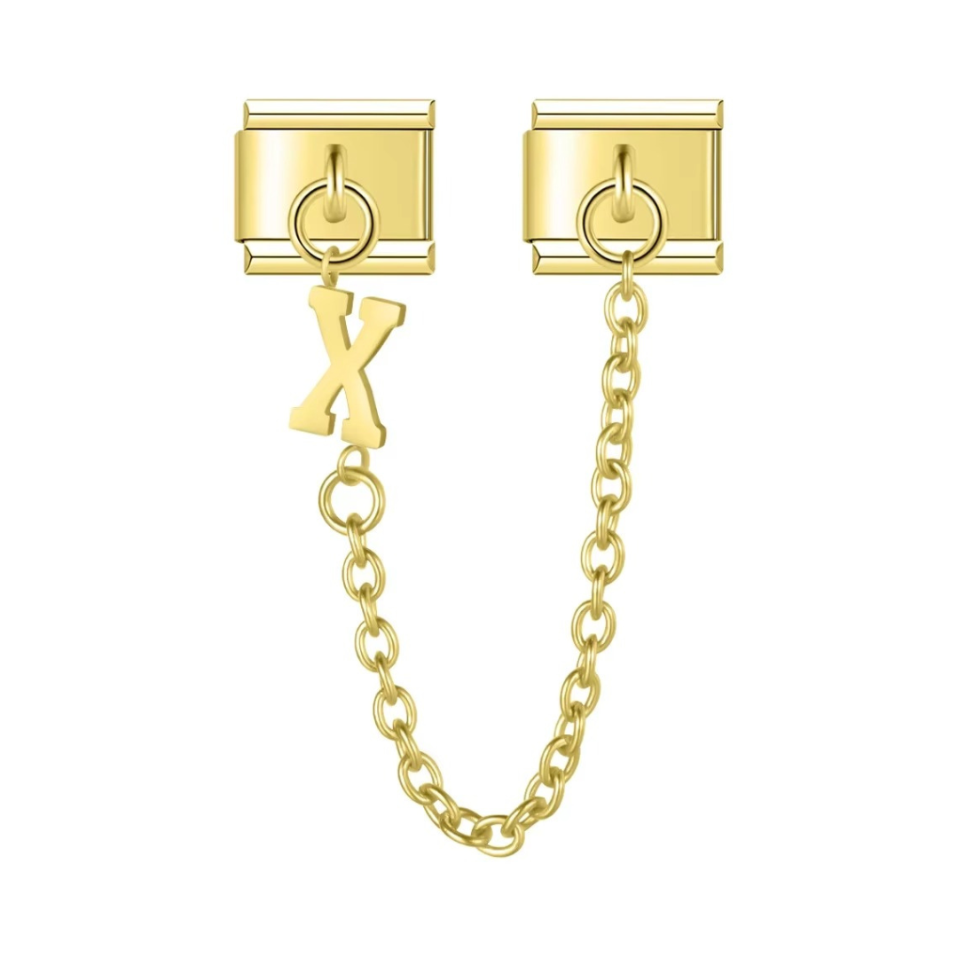 Gold Alphabet Chain Charm - Jewellux
