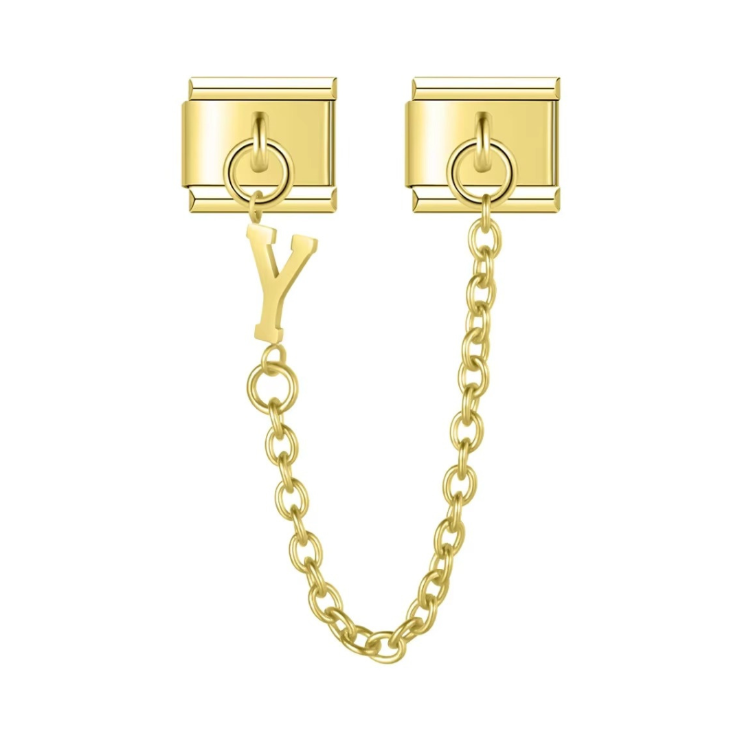Gold Alphabet Chain Charm - Jewellux