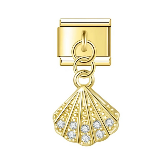Gold Shell Dangle Charm - Jewellux