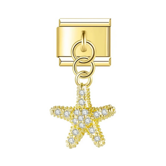 Gold Starfish Dangle Charm - Jewellux