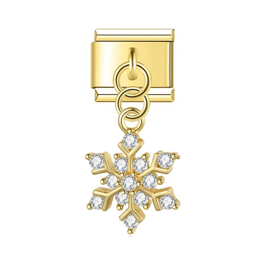 Gold Snowflake Dangle Charm - Jewellux