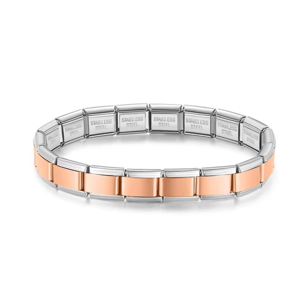 Classic Rose-Tone Italian Charm Bracelet - Jewellux