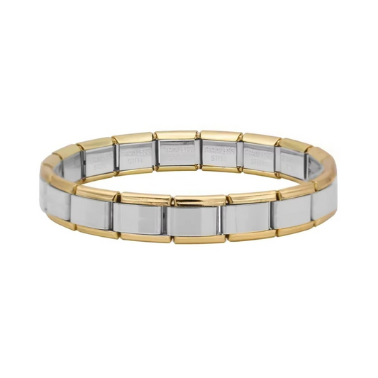 2-Tone Elegance Silver & Gold Italian Bracelet - Jewellux